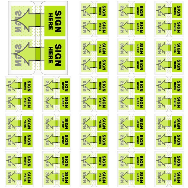 Jutom 25 Pack/ 1250 Pcs Sign Here Tabs 1 Inch