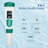 Cuteefun pH Value Meter, 5-in-1 Water Tester with VA Backlight,