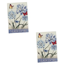 Mipcase 2pcs Flower Garden Flag Double Sided Flax Decorative Banner for Outdoor Garden Patio Porch Home Cafe Shop Durable and Practical Summer Decor