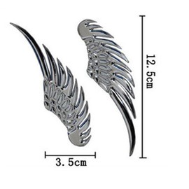 YIDELI Car Emblem 3D Feather Wings Wings Sticker Car Universal Metallic Seal Logo Metal Stylish Decal Double-sided Tape Easy Installation (Silver)