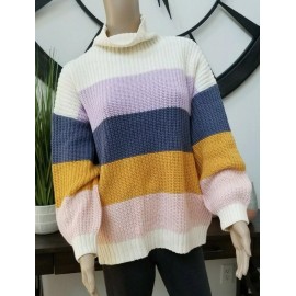 American Eagle Women's Multi Color Soft Knit Turtleneck Sweater Size XS $49.95