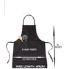 BILMASEE GRILLFATHER Baking Black Aprons for Men Chef Cooking Apron