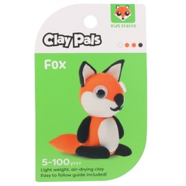 Clay Pals Fox - Easy Sculpt Fun Fast Air Drying Non Toxic Quick Dry Ultra Light Creative Clay Art and Craft Modelling Set for Kids