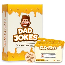 40 Scratch Off Dad Joke Cards, Funny Dad Joke Gifts from Daughter, Son, Wife, Gag Gifts for Fathers Day, Birthday, Funny Husband Stocking Stuffers, Regalo De Bromas Para Papá