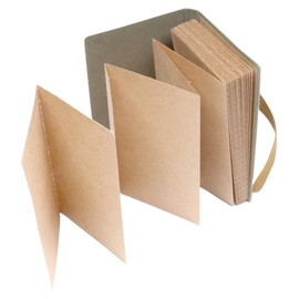 IPPINKA Japanese Accordion Memo Pad, Kraft Paper, Plain Pages, Perforated, Roasted Nuts Color