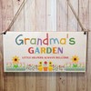 Second Ave Grandma's Garden Wooden Hanging Gift Rectangle Sign Plaque