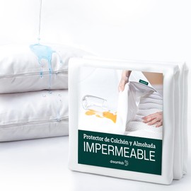 Dreamlab Pack Protector de Colchón y Protector de Almohada 100 Impermeables  Hipoalergénicos, Anti Acaros, Suaves, Silenciosos y Transpirables...     