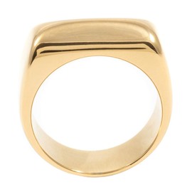 Happiness Boutique Women's Square Ring Gold Colour Solid Ring Stainless Steel Jewellery Gold-Plated, Stainless Steel Gold Plated Stainless steel