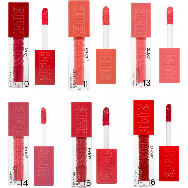 SANIYE LIP GLOSS Labial Líquido espejo brillo y brillante, hidratante