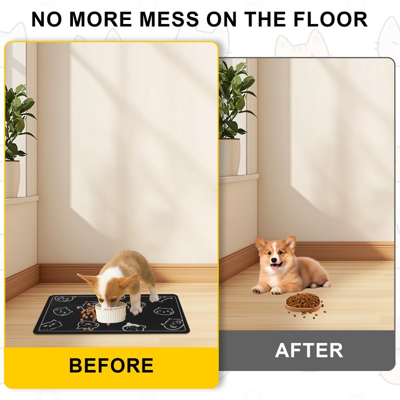 Pet Feeding Mat, Absorbent Dog Mat, Quick Dry Pet Food
