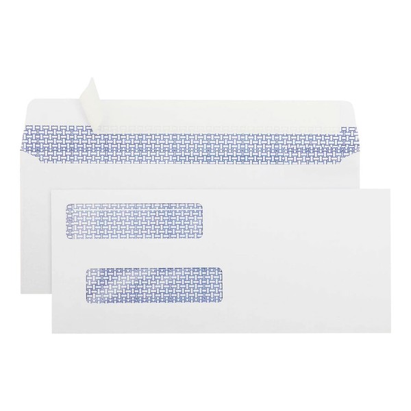 #8 Double Window Security Check Envelopes, No.8 Double Window Bussiness Envelopes Designed for QuickBooks Checks - Computer Printed Checks - 3 5/8 X 8 11/16 (NOT for INVOICES) - 24 LB - 500 PACK