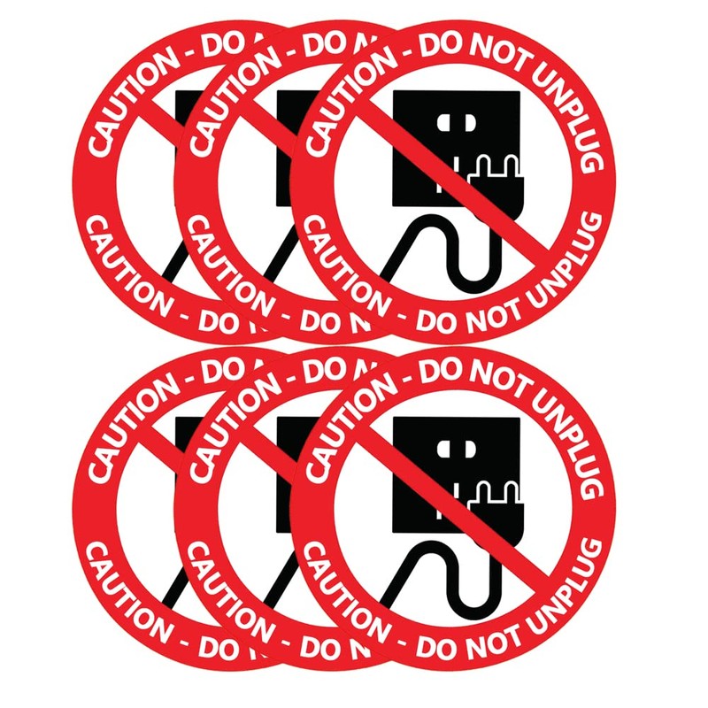 Do Not Unplug Sign Stickers,5 Inch Round Shape Do Not