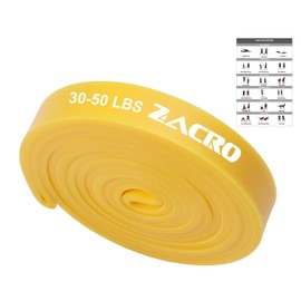 Zacro Resistance Bands, Fitness Bands, Resistance Bands, Resistance Band Set with Door Anchor, Fitness Bands for Yoga, Pilates, Training, Pull-Up Aid, Strength Training for Men and Women, 30-50 lbs