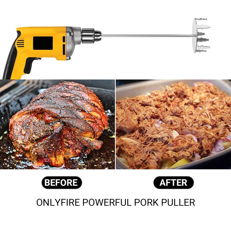 onlyfire 4 Inch Pork Puller, Upgraded Ultra-Sharp Stainless Steel Meat
