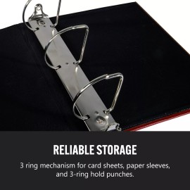 Bellagio-Italia 3-Ring XL 3" D Ring Binder, Classic Faux Leather - for Documents, File Storag...