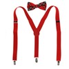 CTM® Men's Plaid Print Bow Tie with Solid Suspender Set,