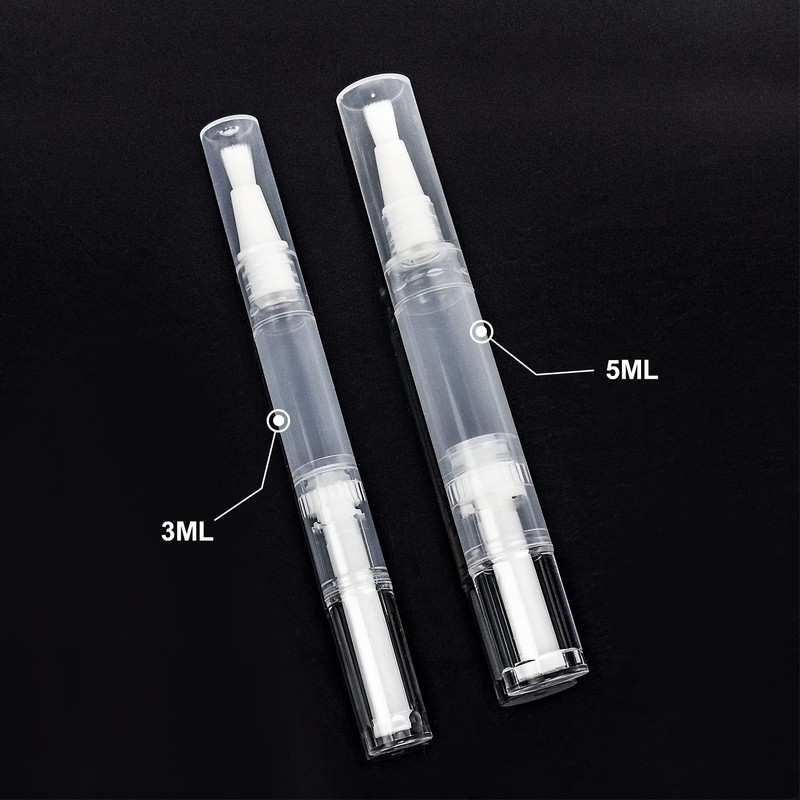 10Pack 5ML Transparent Twist Pens, Empty Nail Oil Pen Brush
