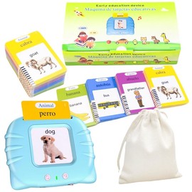 Bilingual English & Spanish Talking Flash Cards for Toddlers 224 Sight Words Audible interaction Bilingual learning Interactive toy Preschoolers Designed for toddlers Montessori learning Portable therapy tool:_PINK