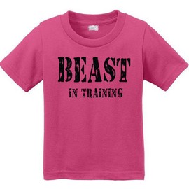 Anicelook Beast in training Unisex Toddler T-shirt (4T, Pink)