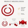 Zxcog Chunky Red Beaded Necklace for Women Adjustable 16MM Red