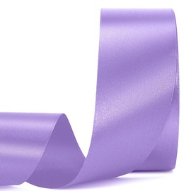Violet Stain Ribbon 1 1/2 Inch,25 Yards Violet Solid Fabric Ribbons for Gift Wrapping Floral Bouquets Wedding Party Decoration