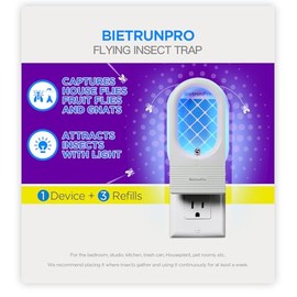 Gnats Killer Indoor Trap, Fly Traps Indoor, Plug-in Blue Bug Light Trap Catcher, Home Fruit Fly Insect Sticky Traps for Indoor Fruit Flies, Moths, Gnats, Fungus