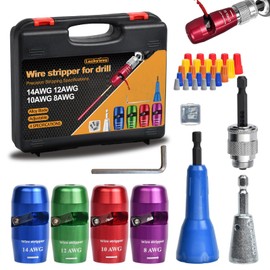 Luckyway Wire Stripper for Drill with Professional Electrician Wire Stripping and Twisting Tool, Wire Twister Tool for Drill, Quick Change Connector and Wire stripping Faster (Colorful, 4 PCS 8-14AWG)