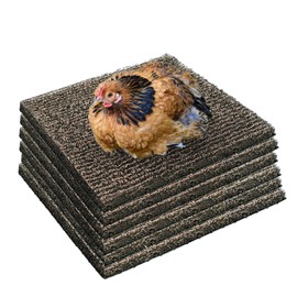 Aifong 6 Pack Nesting Pads for Chicken Coop 12” x 12” Chicken Nesting Pads Washable Plastic Nesting Box Pads Chicken Coop Accessories for Chicken Hen Box Laying Eggs (Beige Brown) (Beige Brown)
