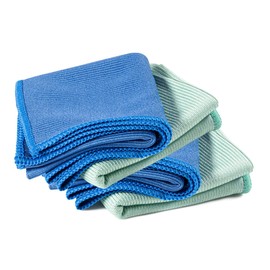 Superio Microfiber Window Cleaning Cloth, Mirror & Glass Miracle Cloth Lint & Streak Free, Washable, Large Eco-Friendly for Electronics, Cars, Tv Screens, Glasses...Cleans with Plain Water (14x16 4)