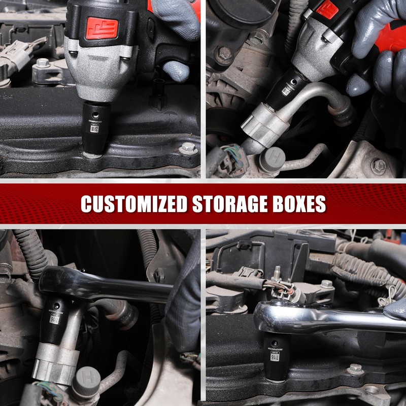 MIXPOWER 19 Piece 1/2-Inch Drive Standard Impact Socket Set, SAE,