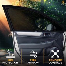 EcoNour Car Front Side Window Sun Shades Compatible for Subaru Outback | 2Pack Breathable Super Stretchy Mesh Sun Shade | Heat Block UV Protection Car Window Screen Covers | Mosquito Net Curtains
