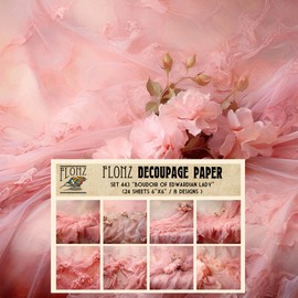 Decoupage Paper Pack (24 Sheets 6"x6") Boudoir of Edwardian Lady # Vintage Styled Pattern Paper for Decoupage, Craft and Scrapbooking