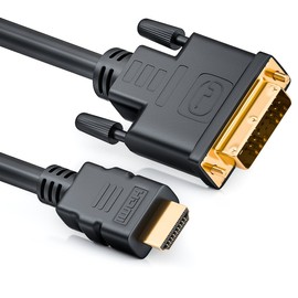 deleyCON 10 m HDMI to DVI Cable DVI-D DVI-I High Speed 3D Ready Adapter Cable 1080p Full HD HDTV 3D Projector Laptop Monitor TV - Black
