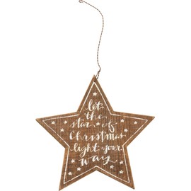 Primitives by Kathy Barnwood 7 Inches Across Wire Wood Complete Let The Star Ornament Home Decor Accents
