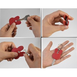 EXQUIS Set of 3 Colors, Key Cover, Key Case, Petite Gift, Rabbit, Key Cap, Genuine Leather, Made in Japan, Women's, Kids, 4D