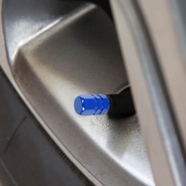 X AUTOHAUX 4pcs Navy Blue Tire Stem Valve Caps Wheel Valve Covers for Car