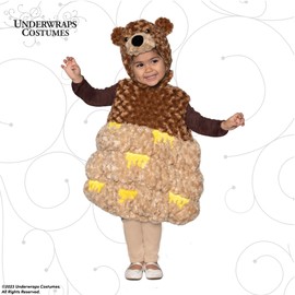 UNDERWRAPS Cute Honey Pot Bear Costume with Bear Ear Hood - Toddler Honey Costume (Large (2-4T))