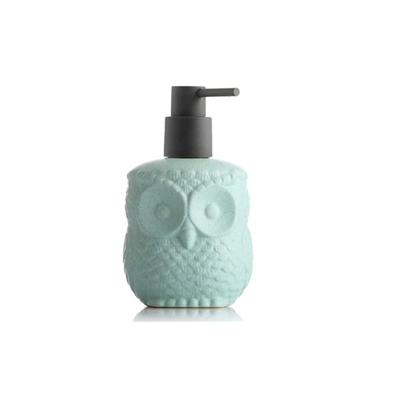 123Arts Ceramic Owl Shape Soap Dispenser Soap Bottle Lotion Bottle