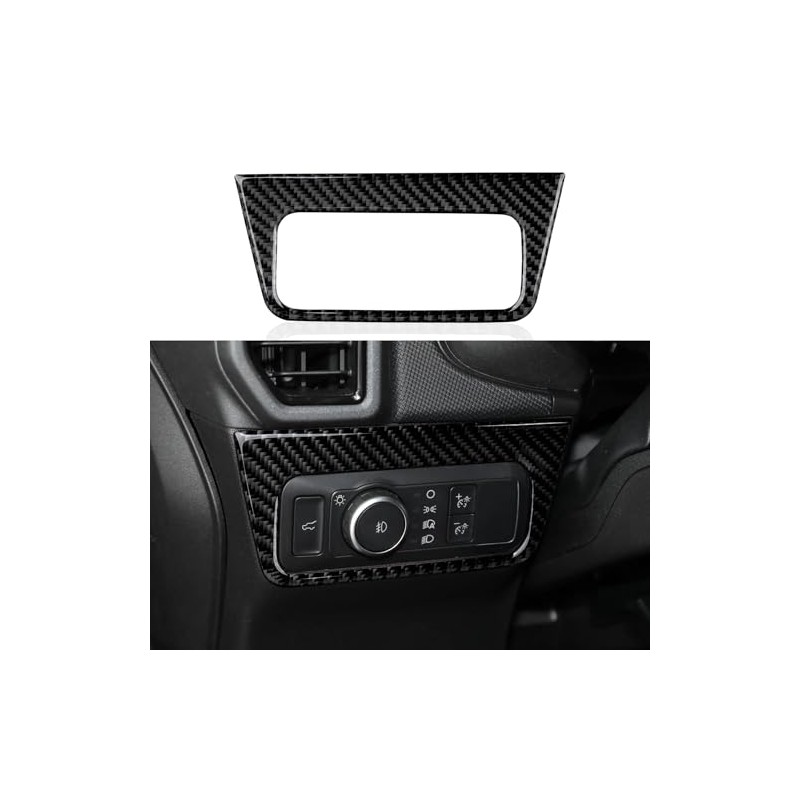 Dash Headlight Switch Panel Trim Carbon Fiber Sticker Cover Accessories