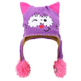 Knitting Wool Cute Hat Moving Ears Story Telling Funny Toy Cap for Children BabyPurple