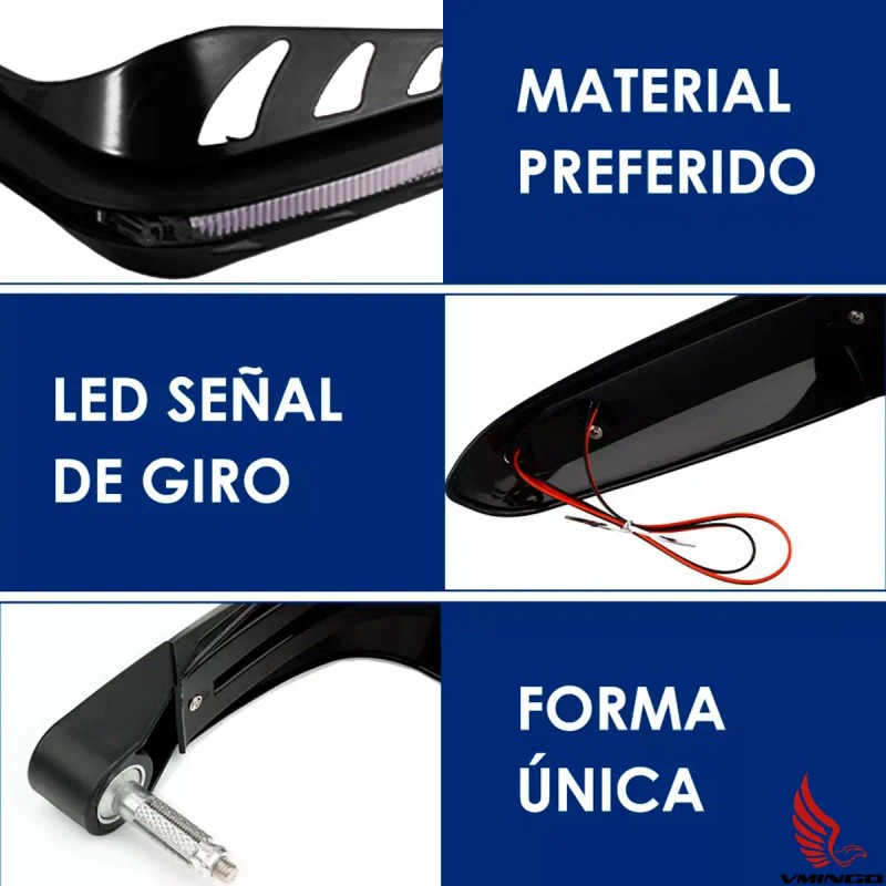 Cubre Puños Moto Hueco Luz Led Handguard Universal Protector Color