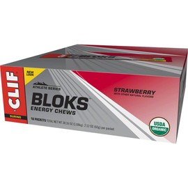 Clif Bar Shot Bloks Electrolyte Chews, Strawberry 18 - 2.1 oz (60g) per packet 38.1oz (1.08kg)