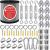 GZFTMKOBNS Wire Rope,1/8"Steel Cable,100FT Stainless Steel Cable,M5 Turnbuckle for Cable