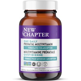 New Chapter One Daily Prenatal Multivitamin, 90 Tablets | Pregnancy Supplement for Women, Supports Fetal Development, Includes Choline & Methylfolate, Non-GMO, Gluten Free & Vegan