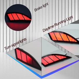 BINQIGOO 2Pc Full LED Rear Bumper Reflector Lights Kit for Lexus RX350 Base/F Sport 2020-2022,for RX350 L Base, Tail Lamp Brake Fog Lamps Daytime Running Light Turn Signal Lamp Accessories (Smoked)