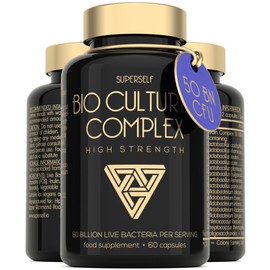 Probiotics Complex 50 Billion CFU - Bio Cultures Probiotics for Gut Health - Vegan Probiotic Supplements for Women Men Adults - 60 Acid-Resistant Capsules - 15 Strains with Prebiotics & Acidophilus