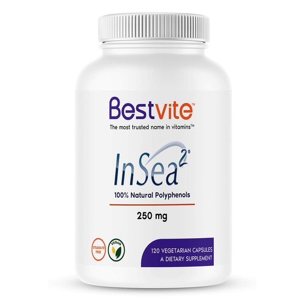 InSea2 250mg (120 Vegetarian Capsules) - Clinically Researched for Blood Sugar Support - No Stearates - Vegan - Non GMO - Gluten Free