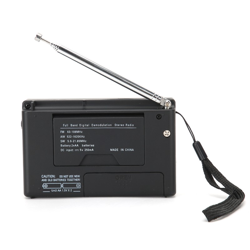 Portable Mini Radios FM/MW/SW Receiver with Digital Alarm Clock FM