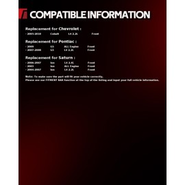 Torchbeam Front Disc Ceramic Brake Pads Kit Fits2005-2010 Cobalt 2.2L, 2004-2007 Saturn Ion 2.2L, 2003 Saturn Ion, 2007-2008 Pontiac G5 2.2L,4pcs Automotive Replacement Brake Pads,D956