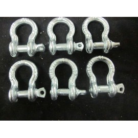 25 Bow Shackle Clevis Screw Pins Diameter: 1/4" Length:1-7/8" Max Opening: 15/32" Working Load Limit: 1000-LBS G-209 Hot Dipped Galvanized ANCHOR PIN D RING CHAIN RECOVERY TOW MARINE BOAT 1/2 TON